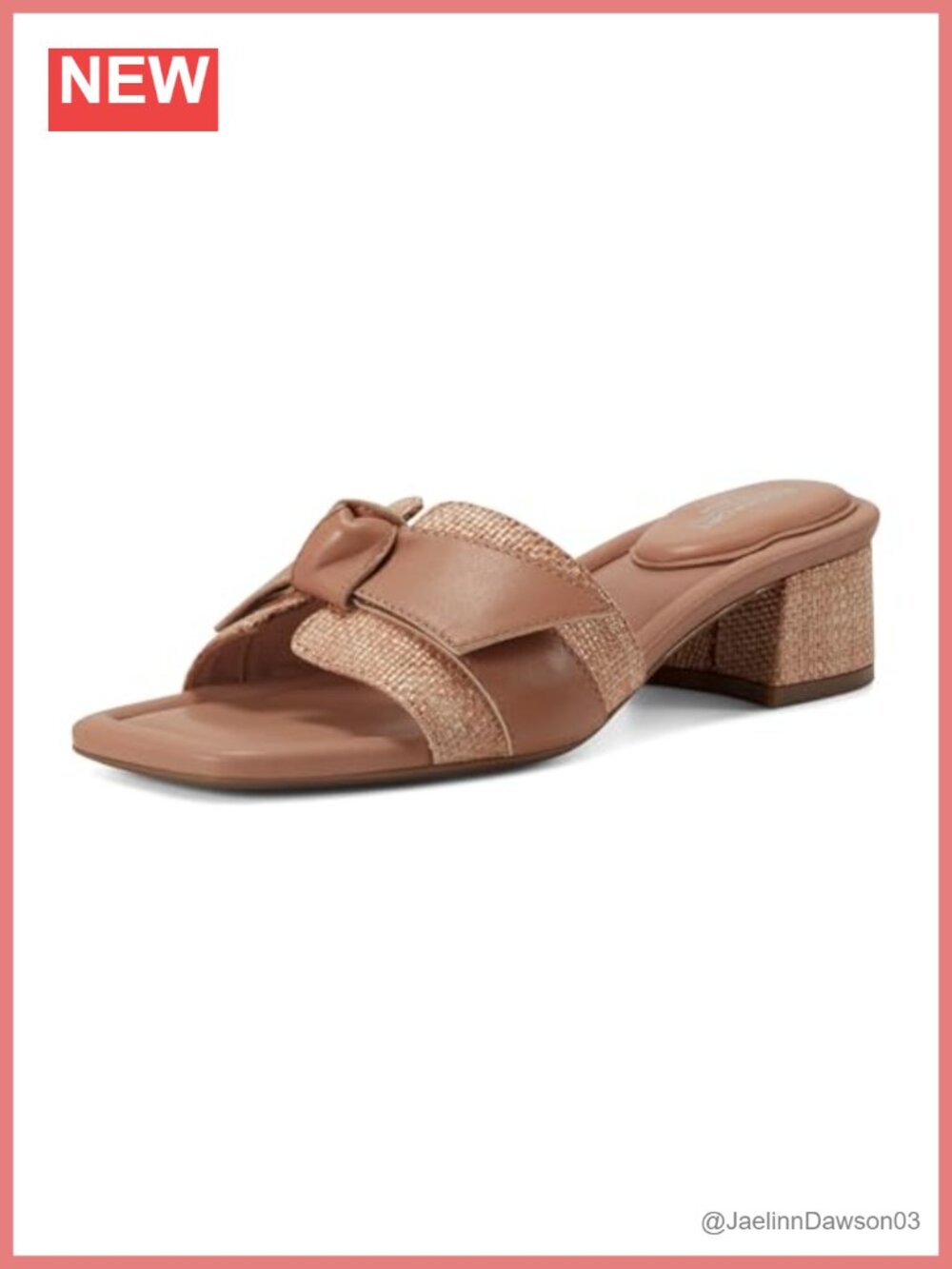 Women's Comfort Leather Block Heel Open Toe Slip On Shoes